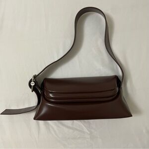 Womens Brown Leather Shoulder Bag